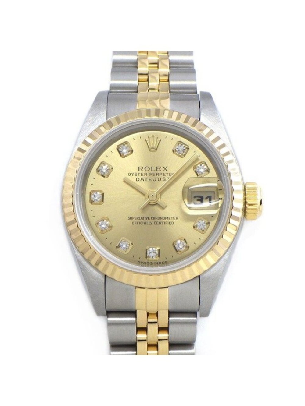 Rolex Datejust T Number 10 Points Diamond Index Sunray Champagne Color Dial